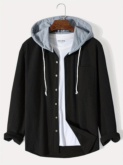 White & Black Abstract Print Zip-Up Jacket – Minimalist Streetwear