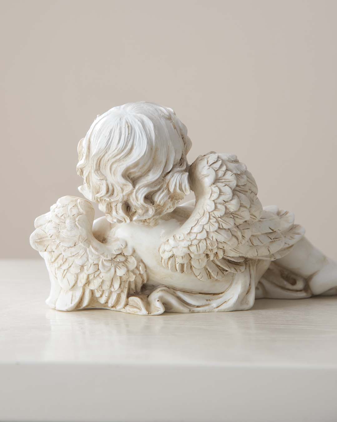 Playing Teddy Bear Angel Cherub Figurine