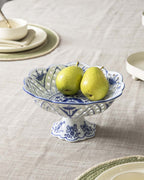 Traditional Blue & White Hand-Painted Footed Bowl