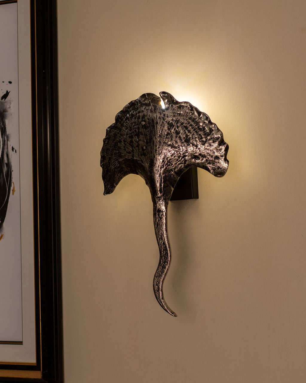 Ginkgo Leaf Wall Light - Rustic Silver