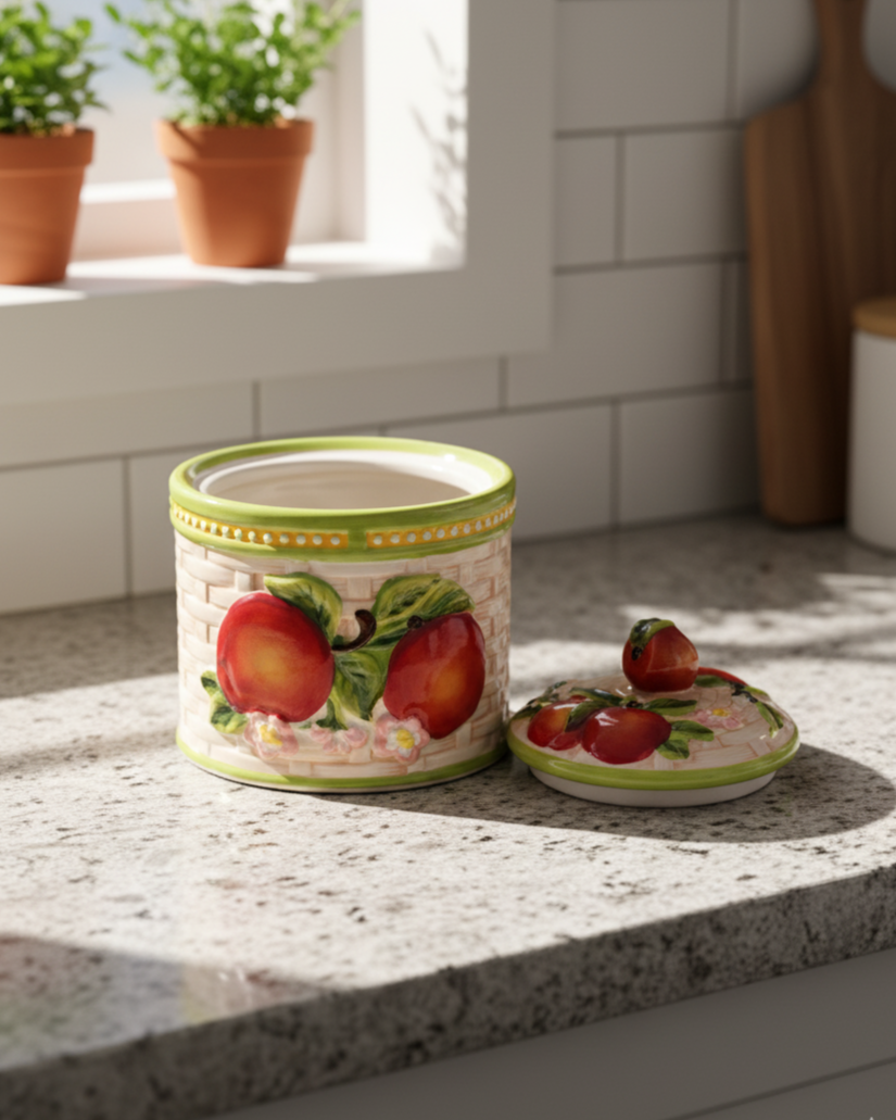 Country Peach Kitchen Storage Canister