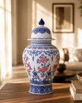 Amaranthine Fine Porcelain Dotted Temple Jar - 50 cm