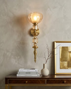 Auréve Crystal Brass Wall Sconce - Amber