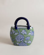 Floral Heritage Handled Vase - Green