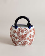 Floral Heritage Handled Vase - Red