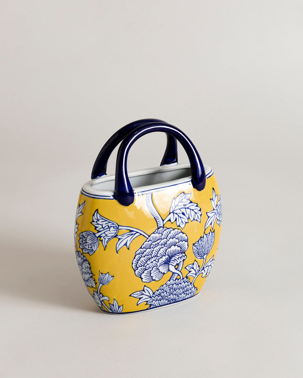 Floral Heritage Handled Vase - Yellow