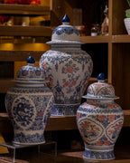 Amaranthine Fine Porcelain Dotted Temple Jar - 50 cm