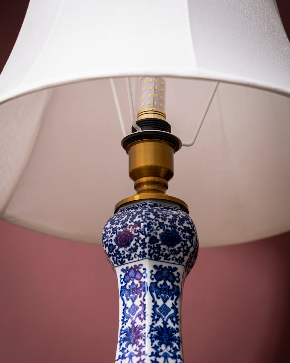 Blossoms & Landscape Ceramic Table Lamp
