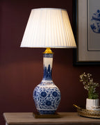 Indigo Chrysanthemum Ceramic Table Lamp
