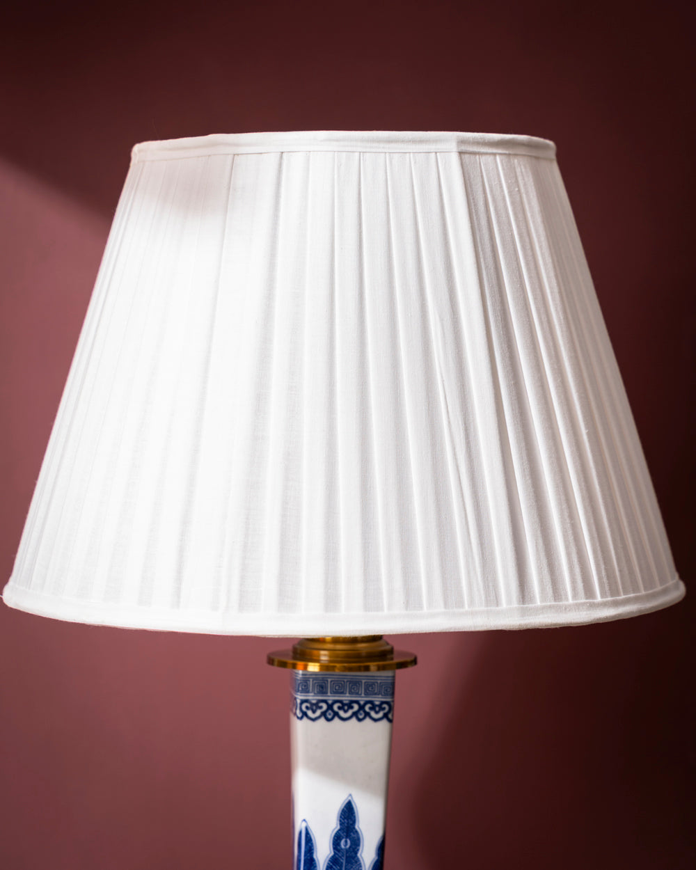 Indigo Chrysanthemum Ceramic Table Lamp