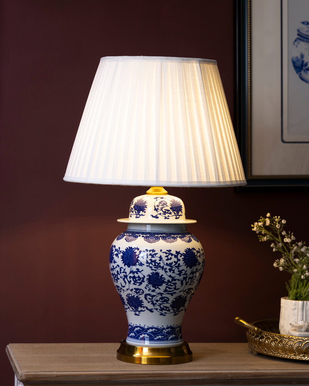 Imperial Indigo Temple Jar Table Lamp