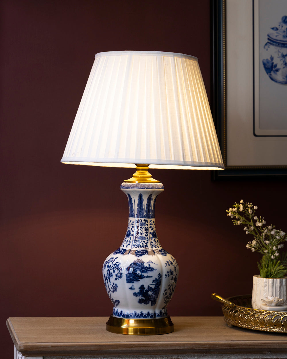 River Landscape Ceramic Table Lamp