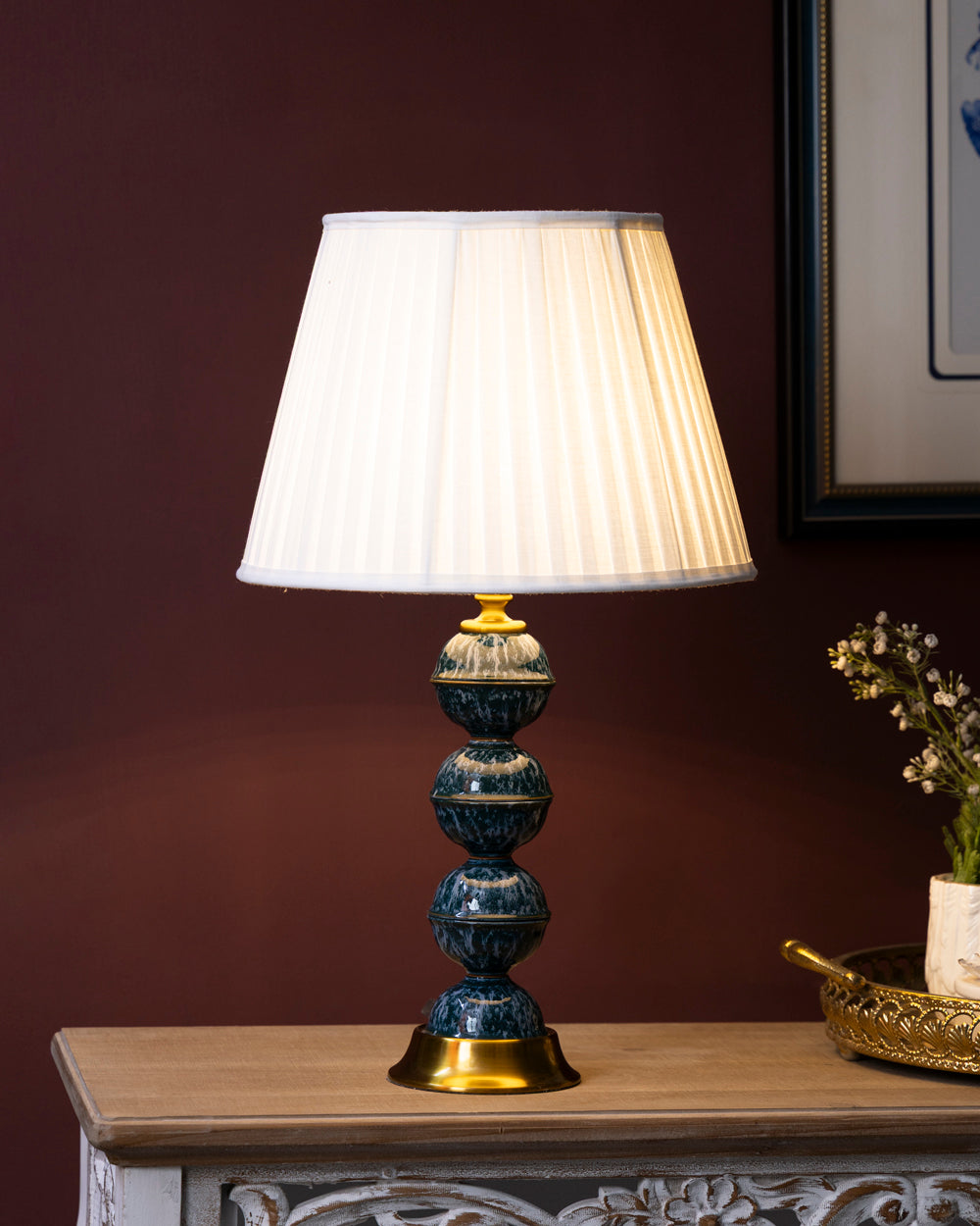 Serpentine Stack Ceramic Table Lamp