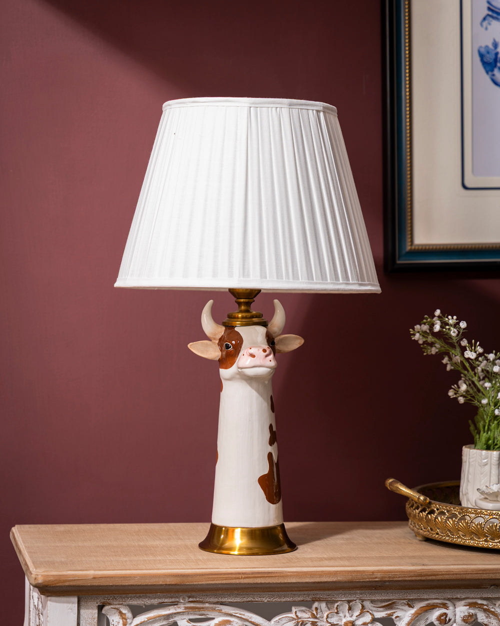 The Chestnut Cow Ceramic Table Lamp