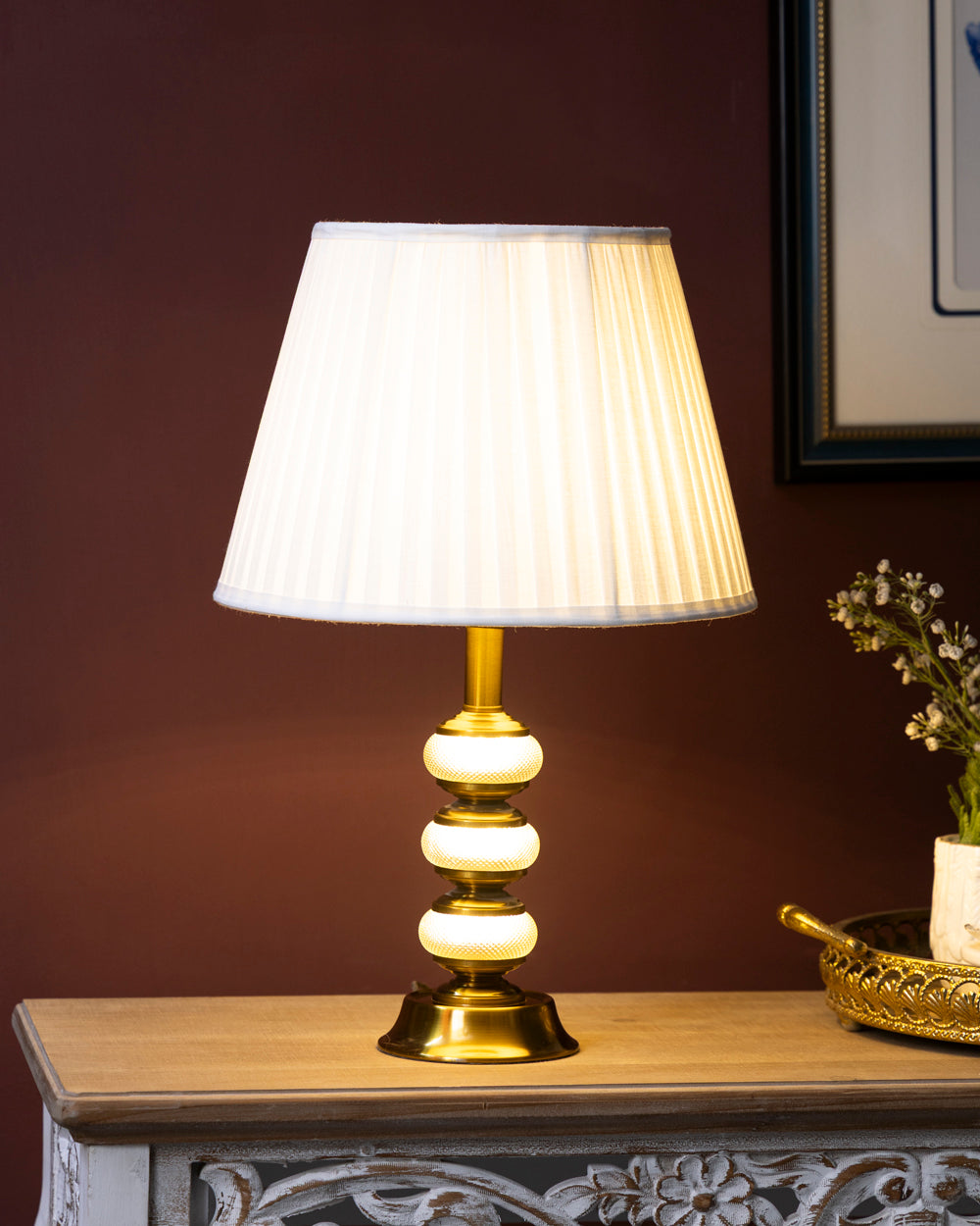 Lotus Tiered Ceramic Table Lamp