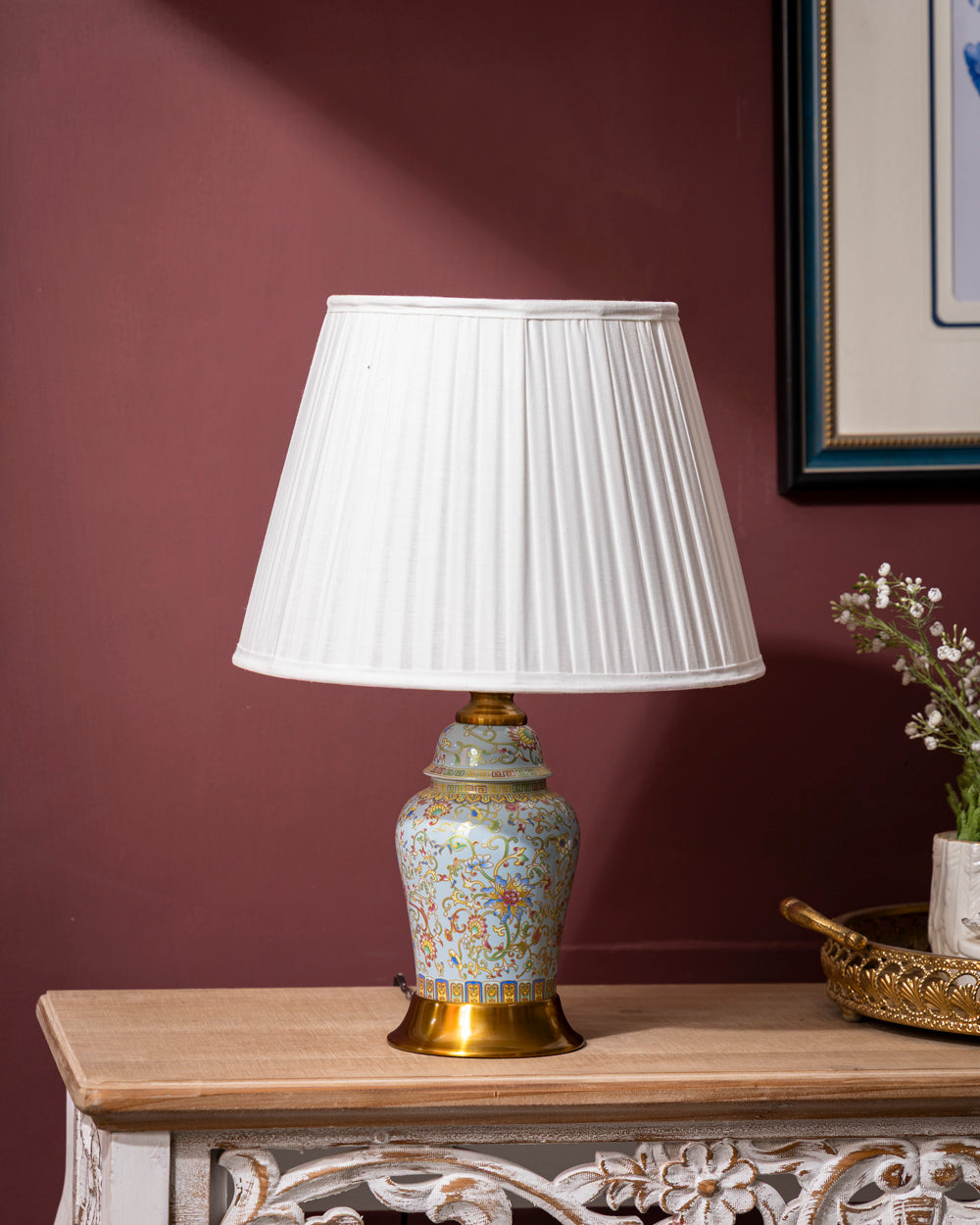 The Azure Blossom Ceramic Table Lamp