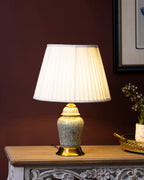 The Azure Blossom Ceramic Table Lamp