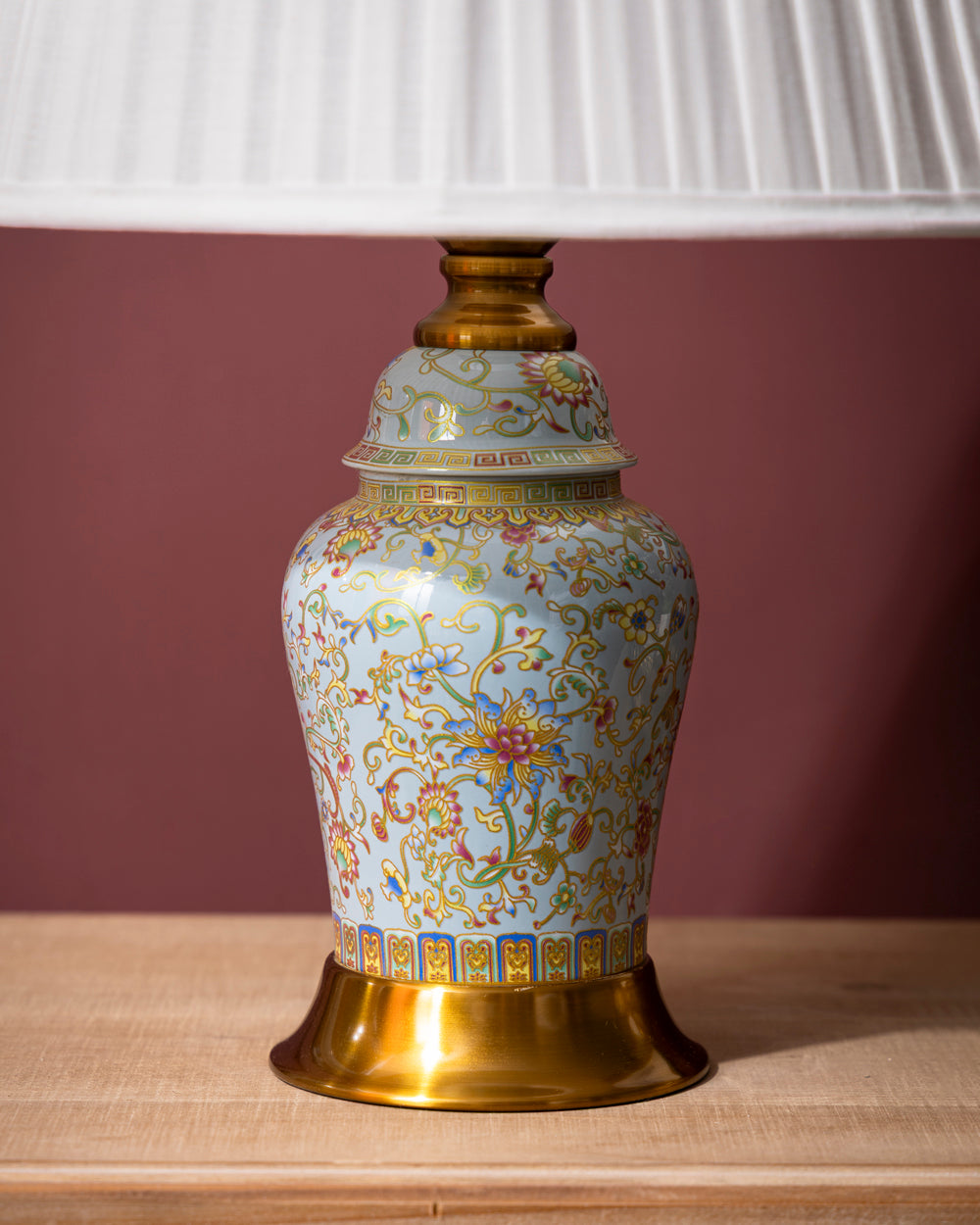 The Azure Blossom Ceramic Table Lamp