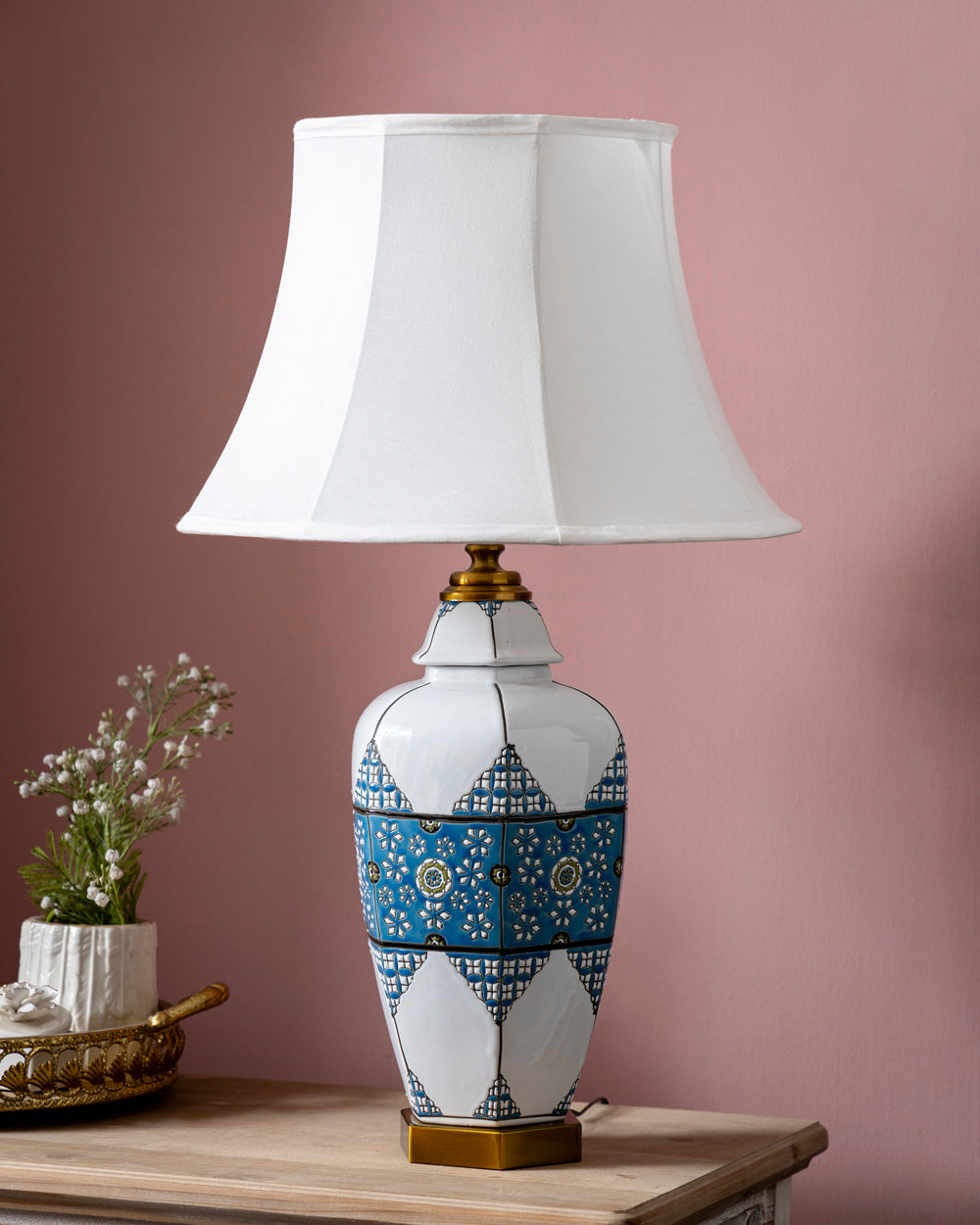 Azure Mosaic Ceramic Table Lamp
