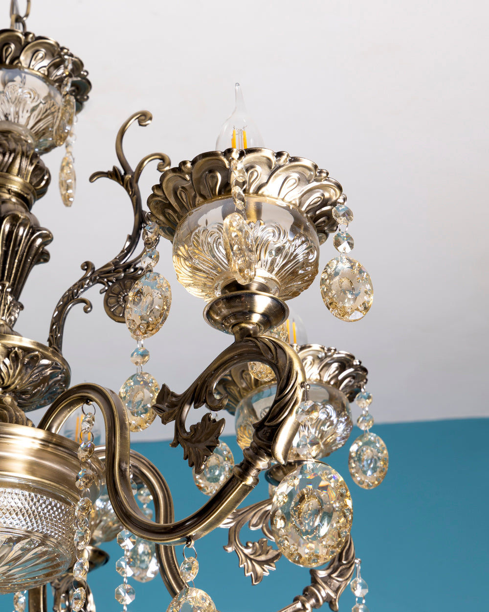 Antique Golden Crystal Chandelier