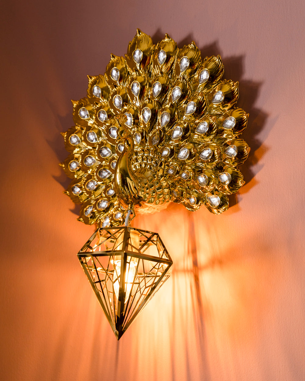 Luxury Golden Peacock Wall Light