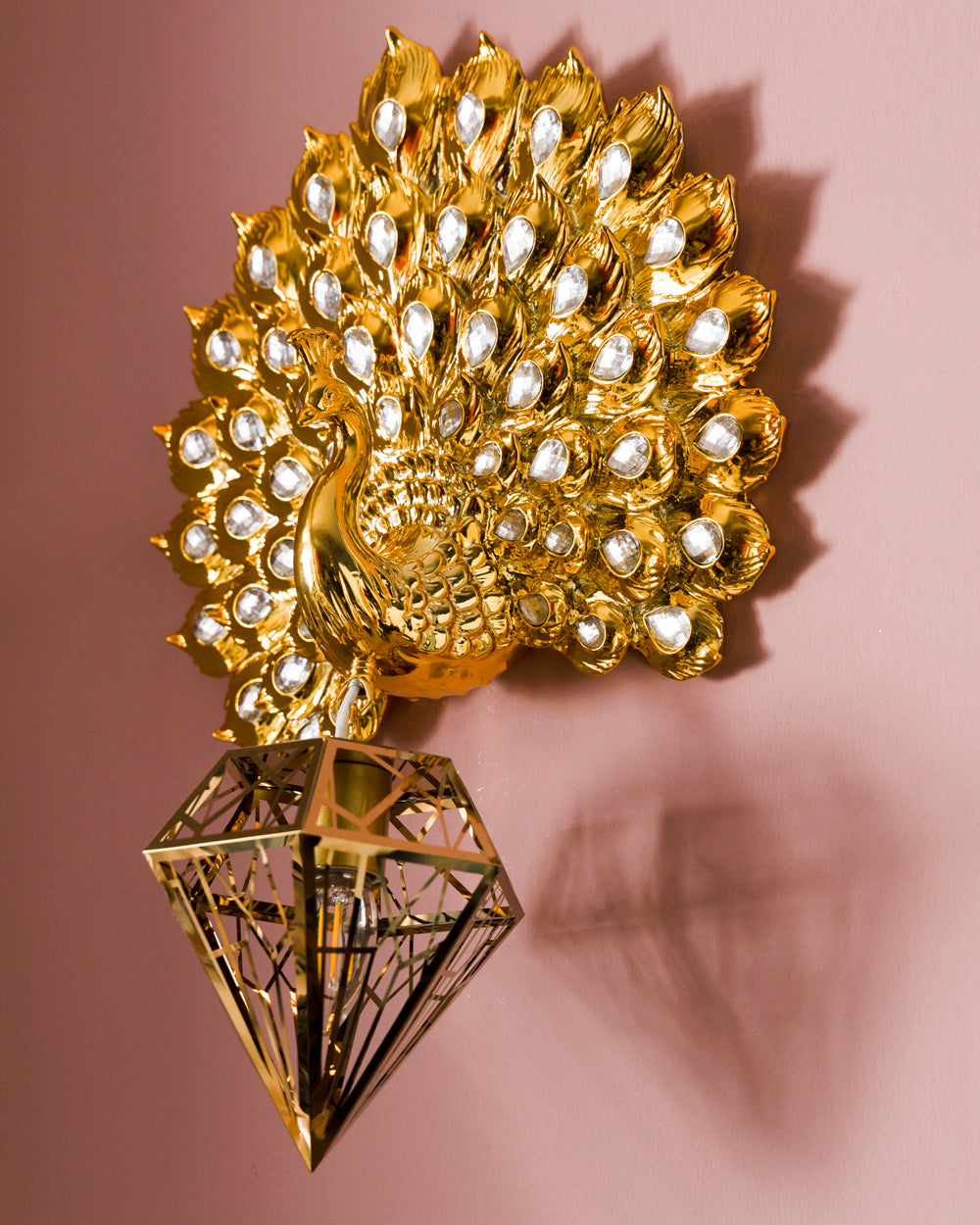 Luxury Golden Peacock Wall Light