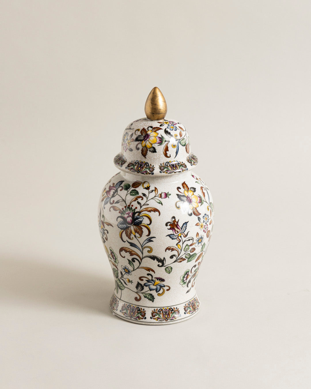 Royal Floral Medallion Temple Jar