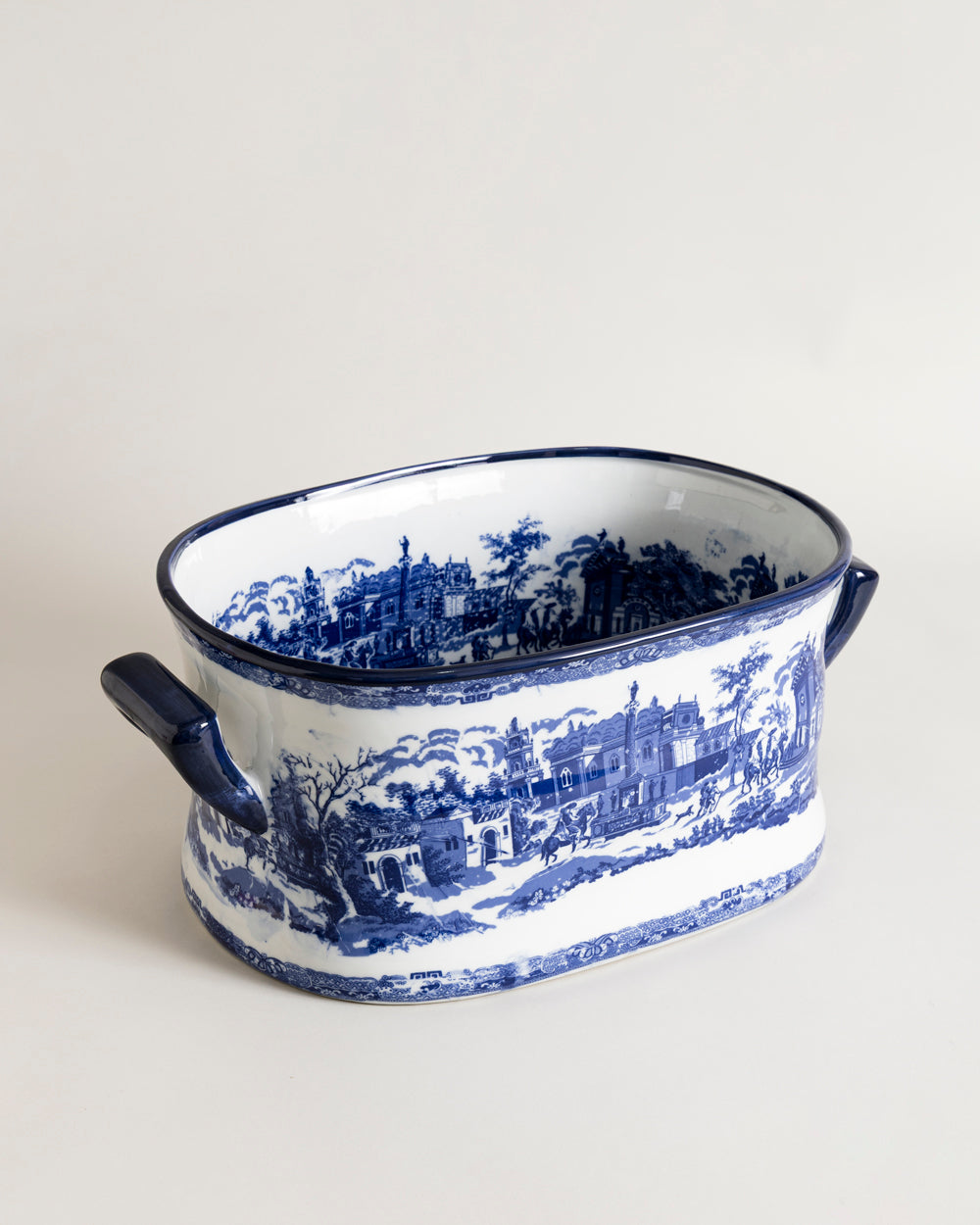 The Estate Blue & White Hand-Painted Planter - Large