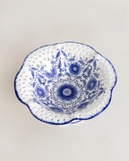 Blue Chinoiserie Scalloped Fruit Bowl