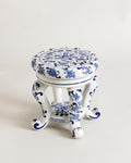 Ornate Floral Scroll Small Ceramic Stool