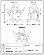 Book Reading Angel Cherub Figurine