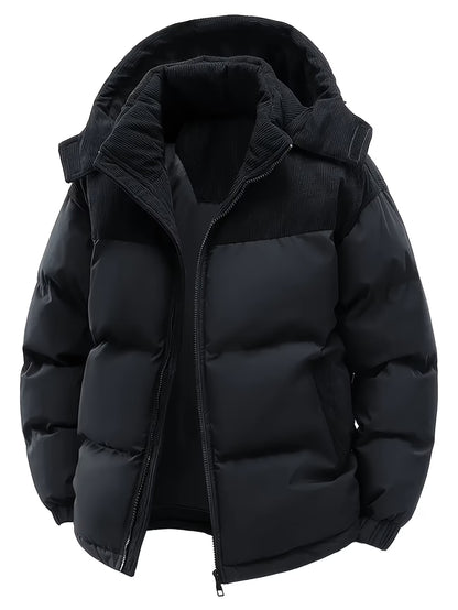 Men's Blue &amp; Grey Hooded Puffer Jacket