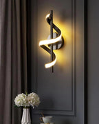 Sprial LED Wall Light - Black