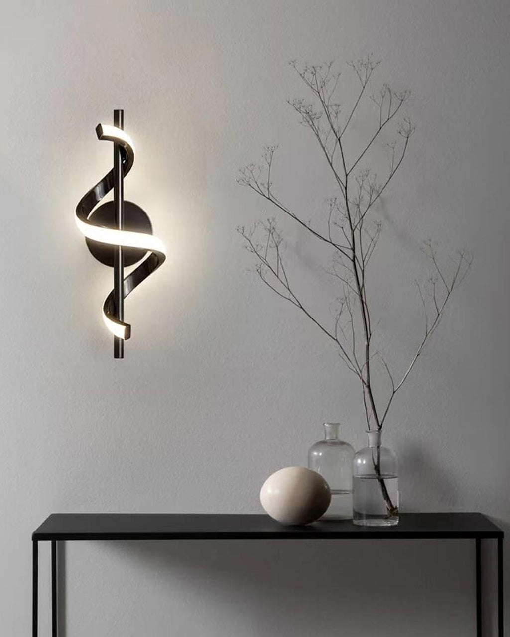 Sprial LED Wall Light - Black