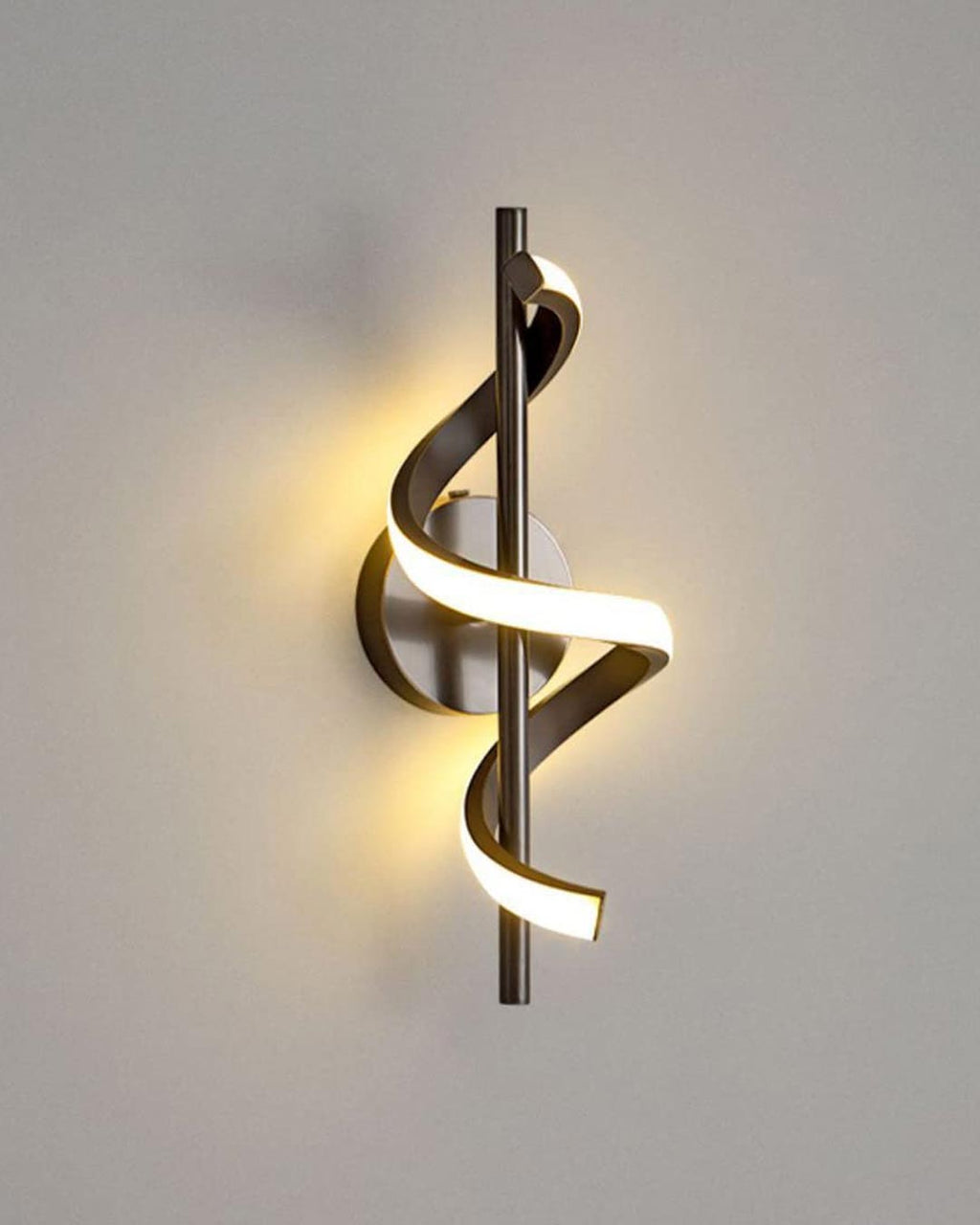Sprial LED Wall Light - Black
