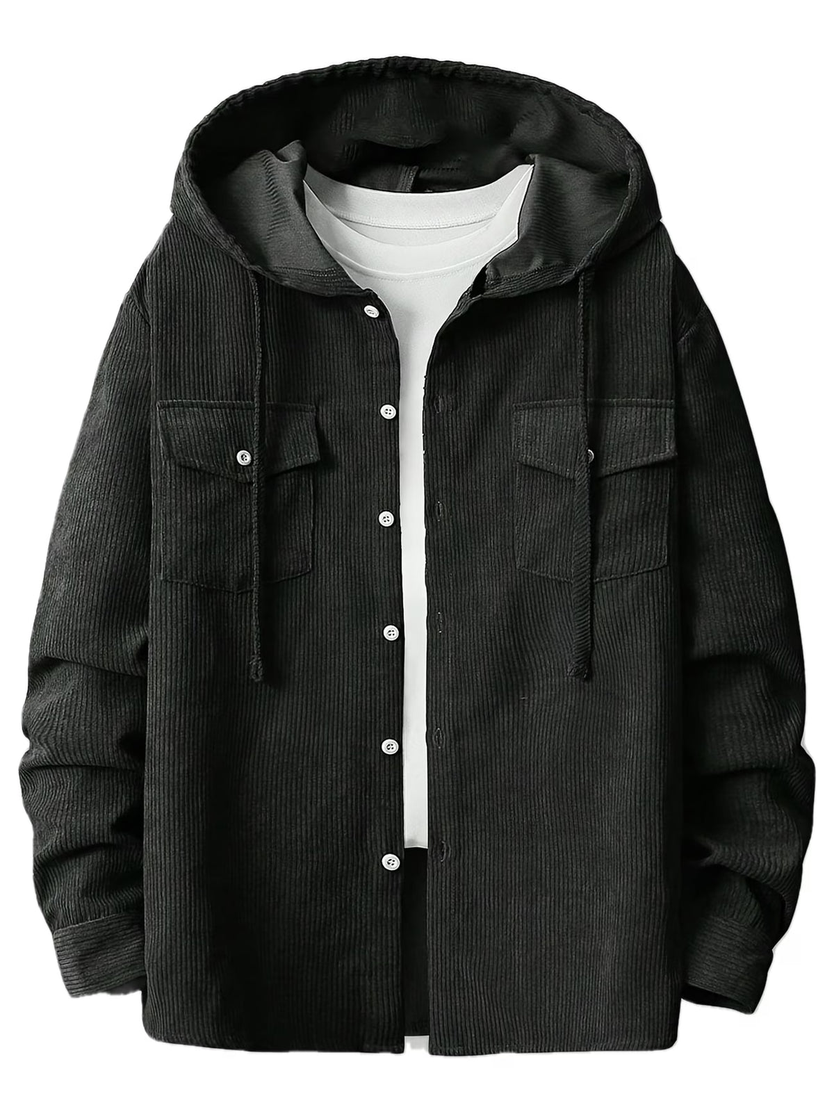White & Black Abstract Print Zip-Up Jacket – Minimalist Streetwear