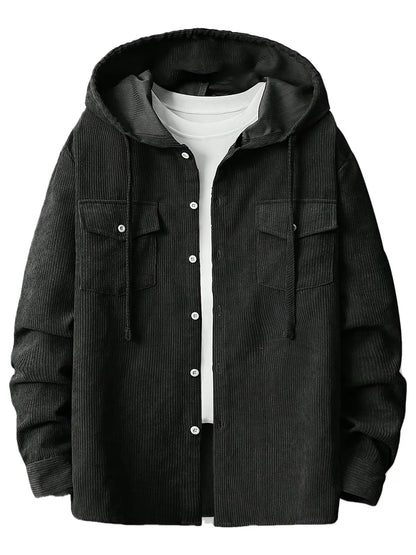 White & Black Abstract Print Zip-Up Jacket – Minimalist Streetwear