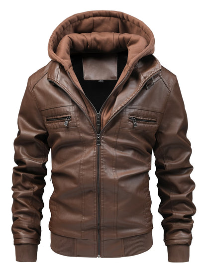 Men's Navy Blue Hooded Winter Jacket
