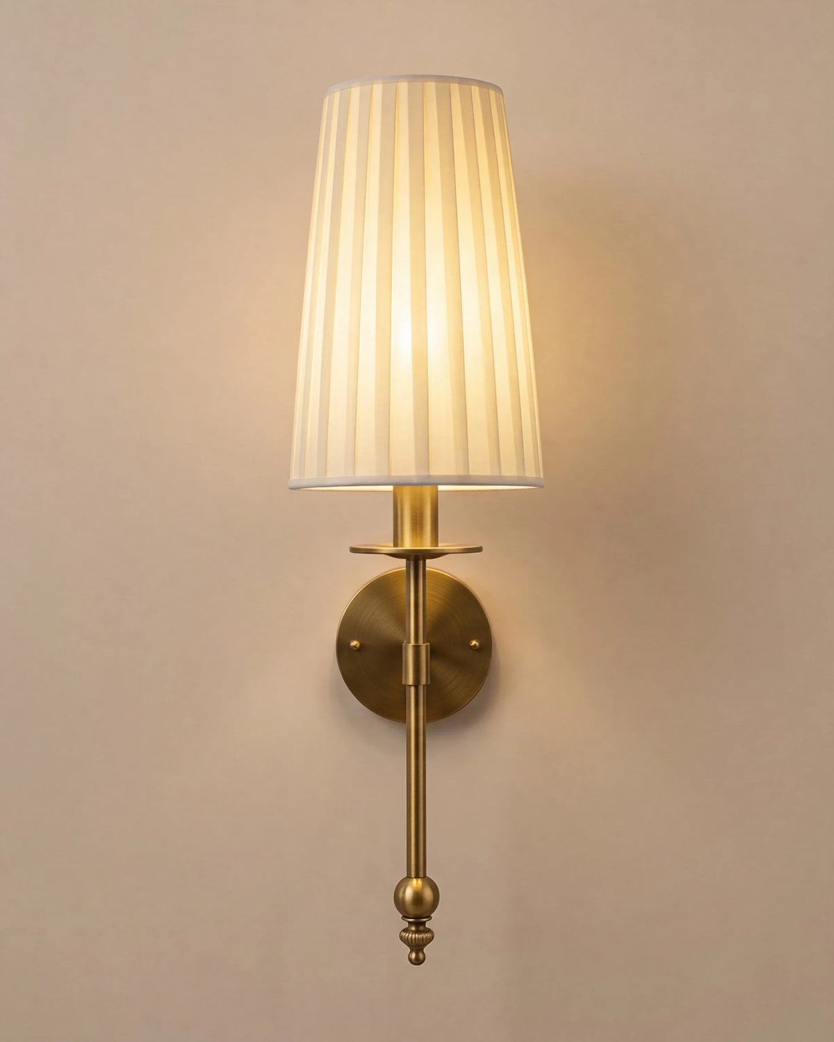 Pleated Cone Shade Wall Light