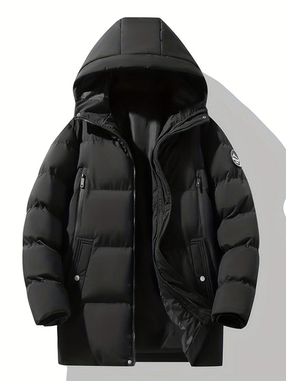 Men's Olive Green Hooded Puffer Jacket – Winter Casual Wear