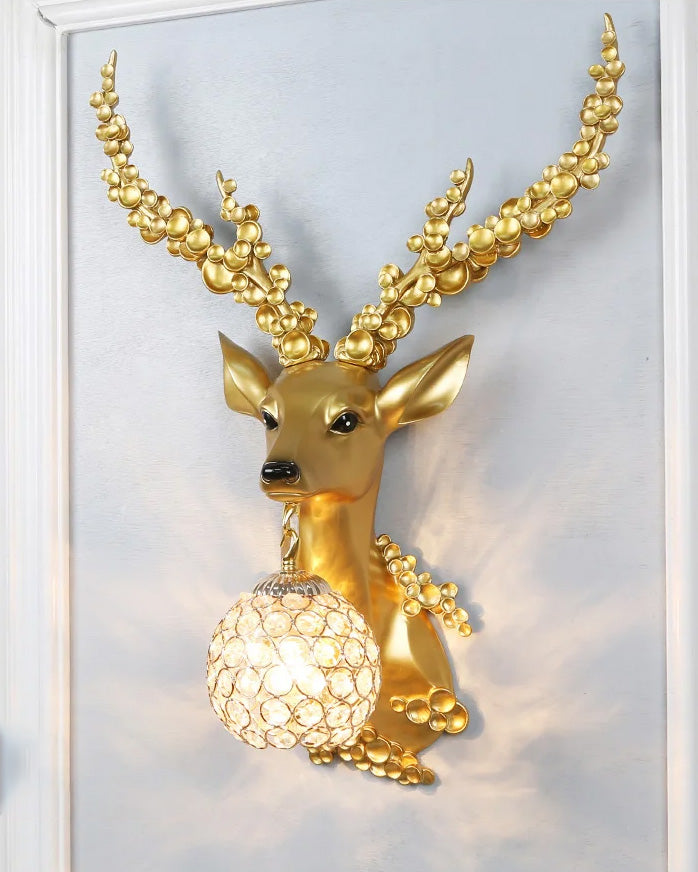 Stag Sculpture Wall Sconce