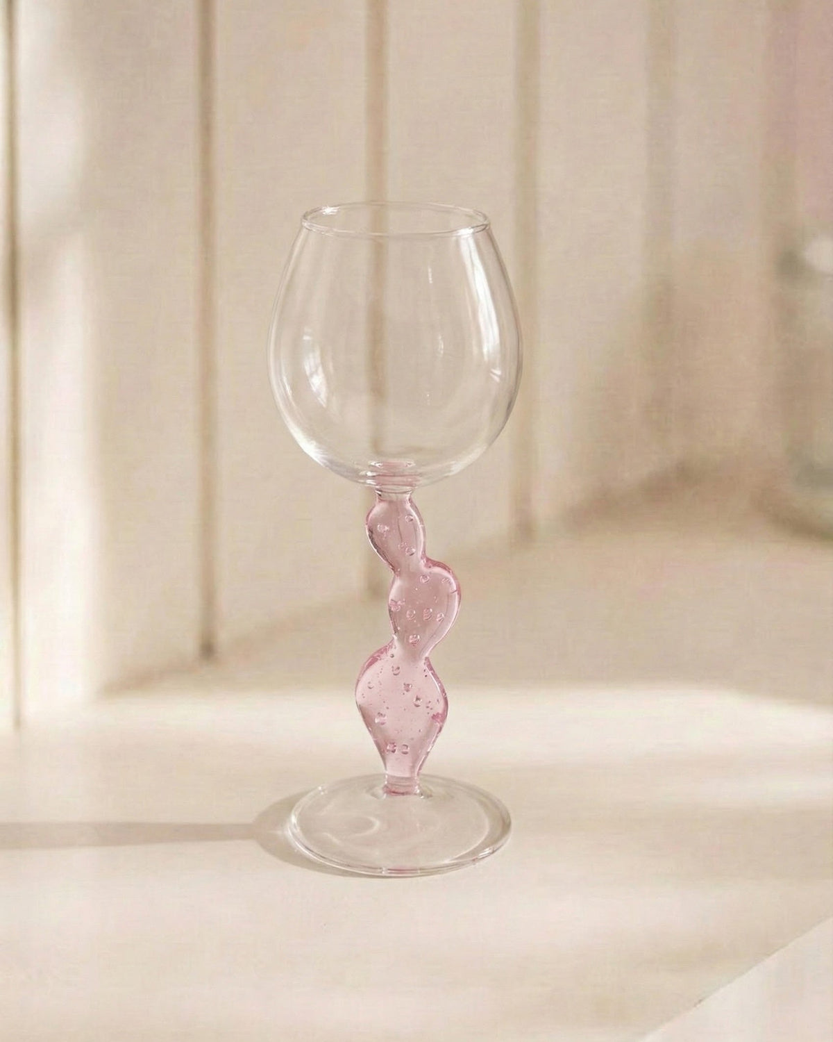 Blush Twist Stem Wine Glass