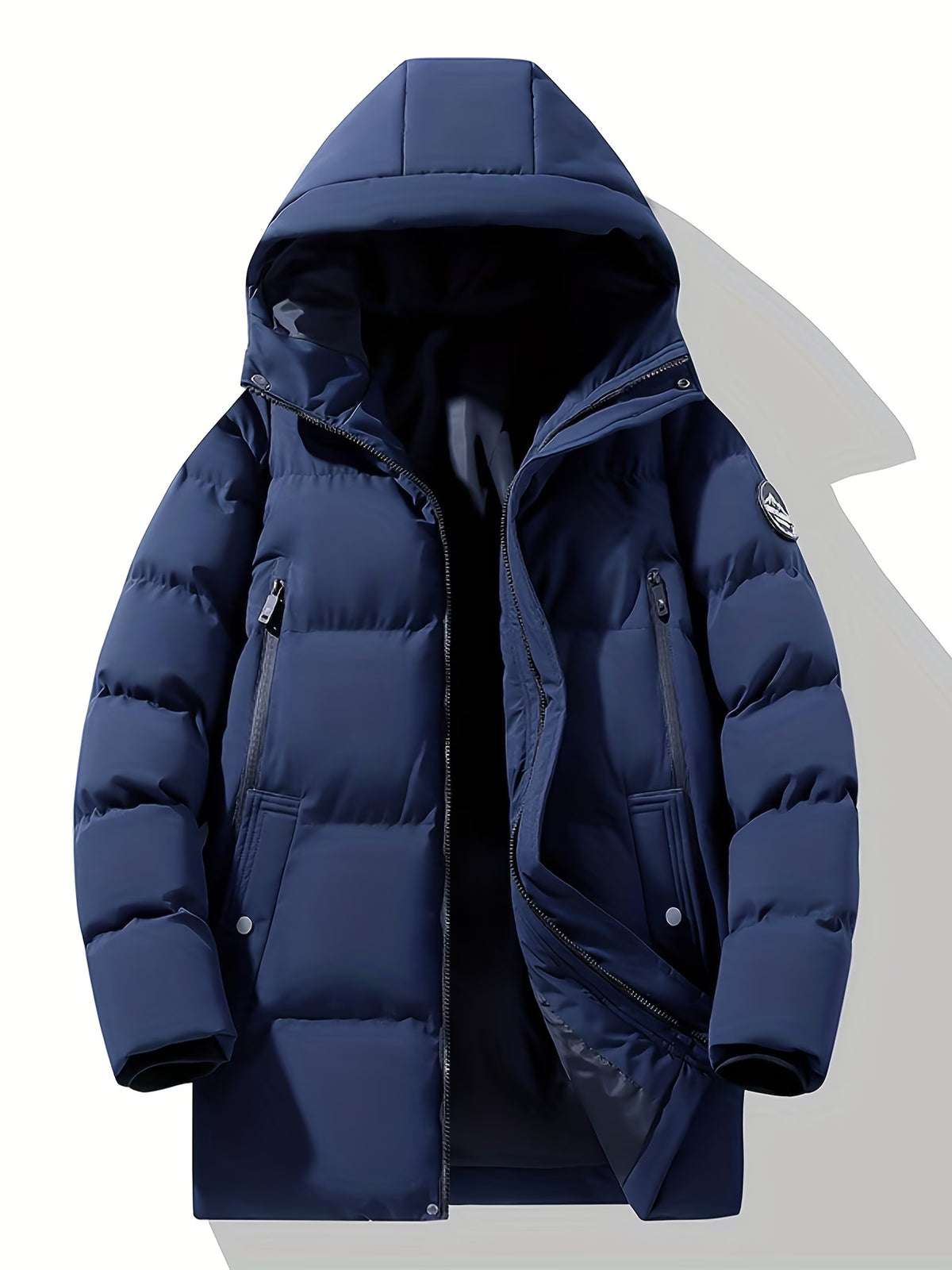 Men's Olive Green Hooded Puffer Jacket – Winter Casual Wear