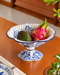 Blue Chinoiserie Scalloped Fruit Bowl