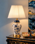 Azure Bloom Hand Painted Table Lamp