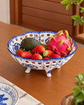 Blue Willow Floral Decorative Fruit Bowl