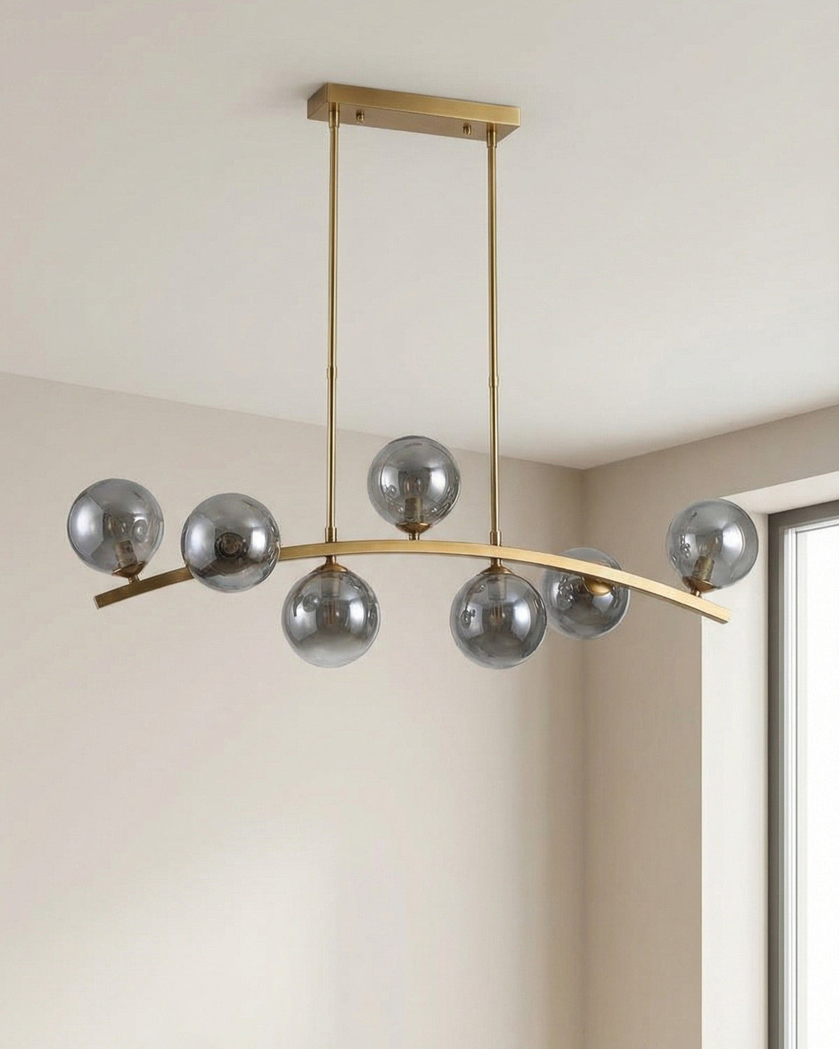 Curved Globe Bar Chandelier