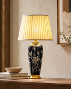 Midnight Blossom Ceramic Table Lamp