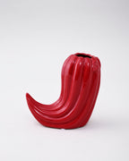 Fiery Red Chili Ceramic Vase