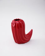 Fiery Red Chili Ceramic Vase